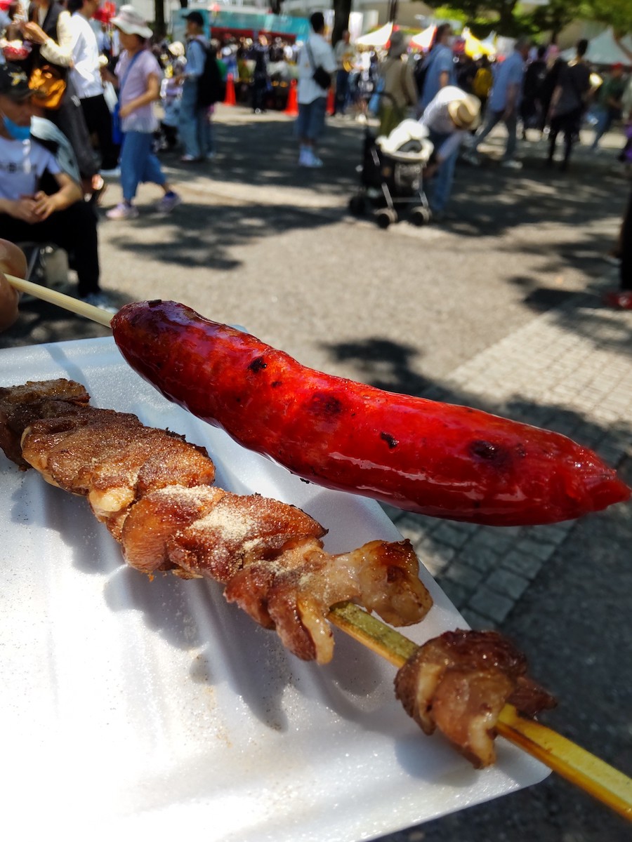 Grilled sausages at Vietnam Festival