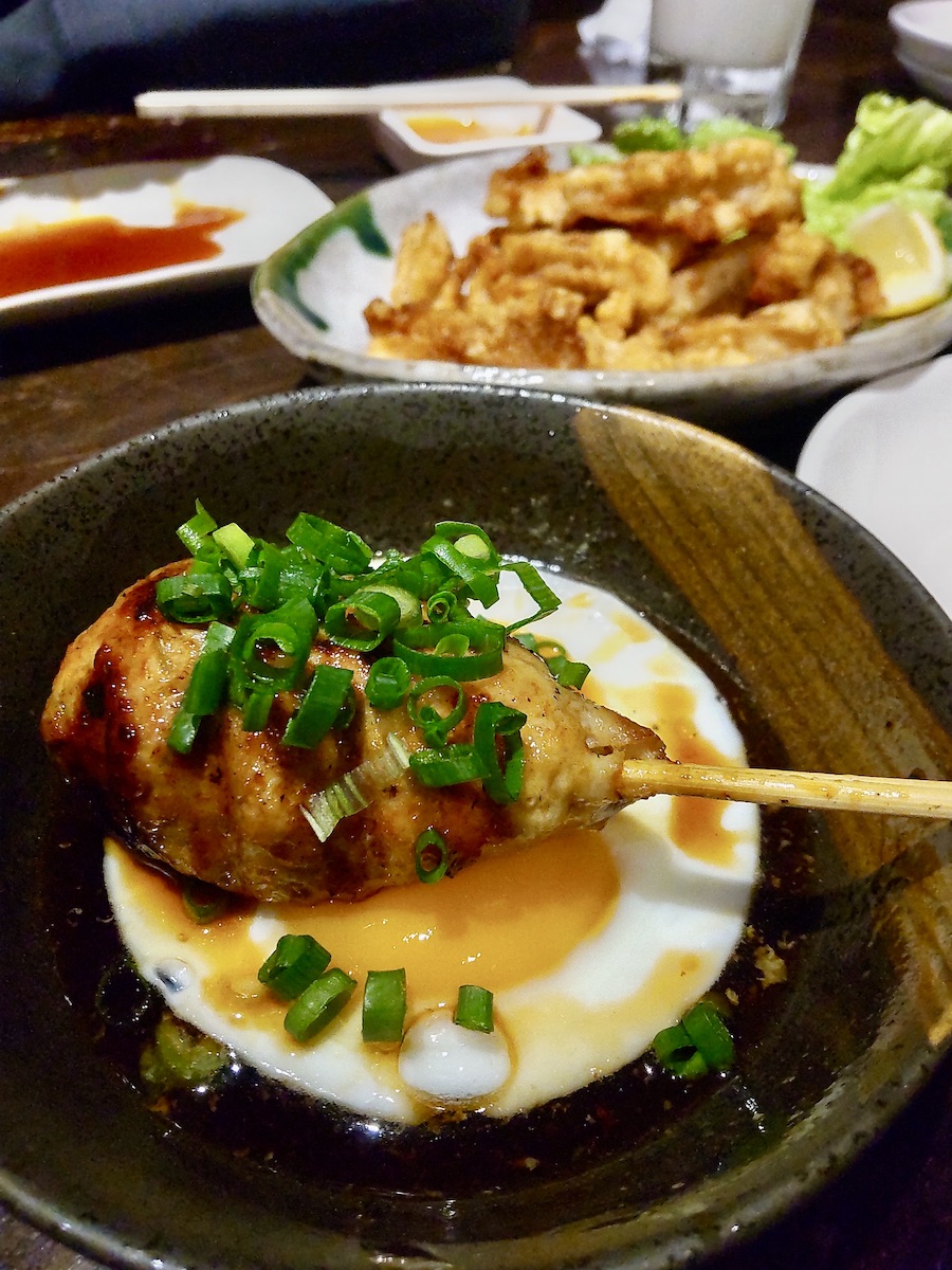 Yakitori tsukune—skeweres at Kushikiyo