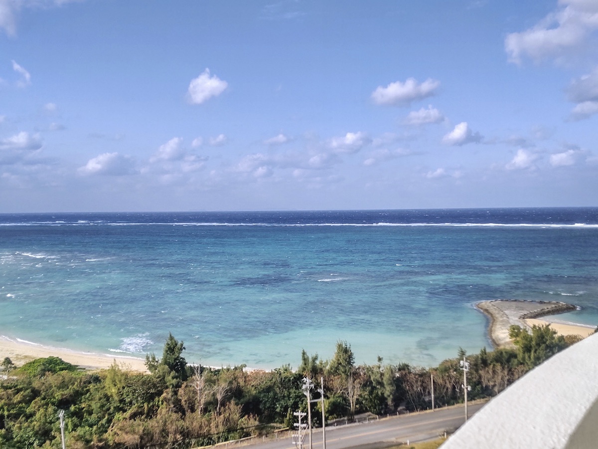 An ocean view from the balcony of the hotel